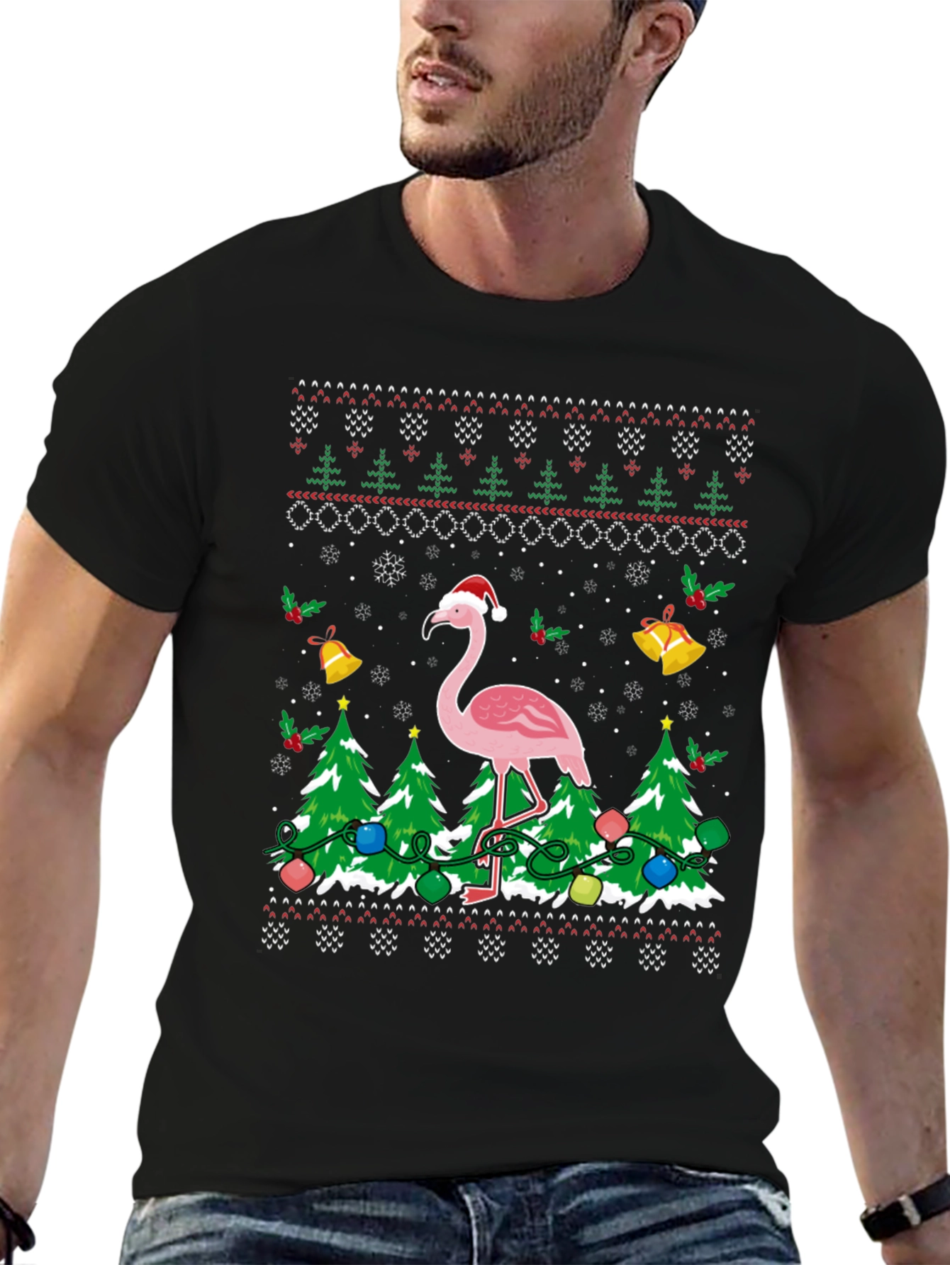 Flamingo Christmas Sweater T-Shirt