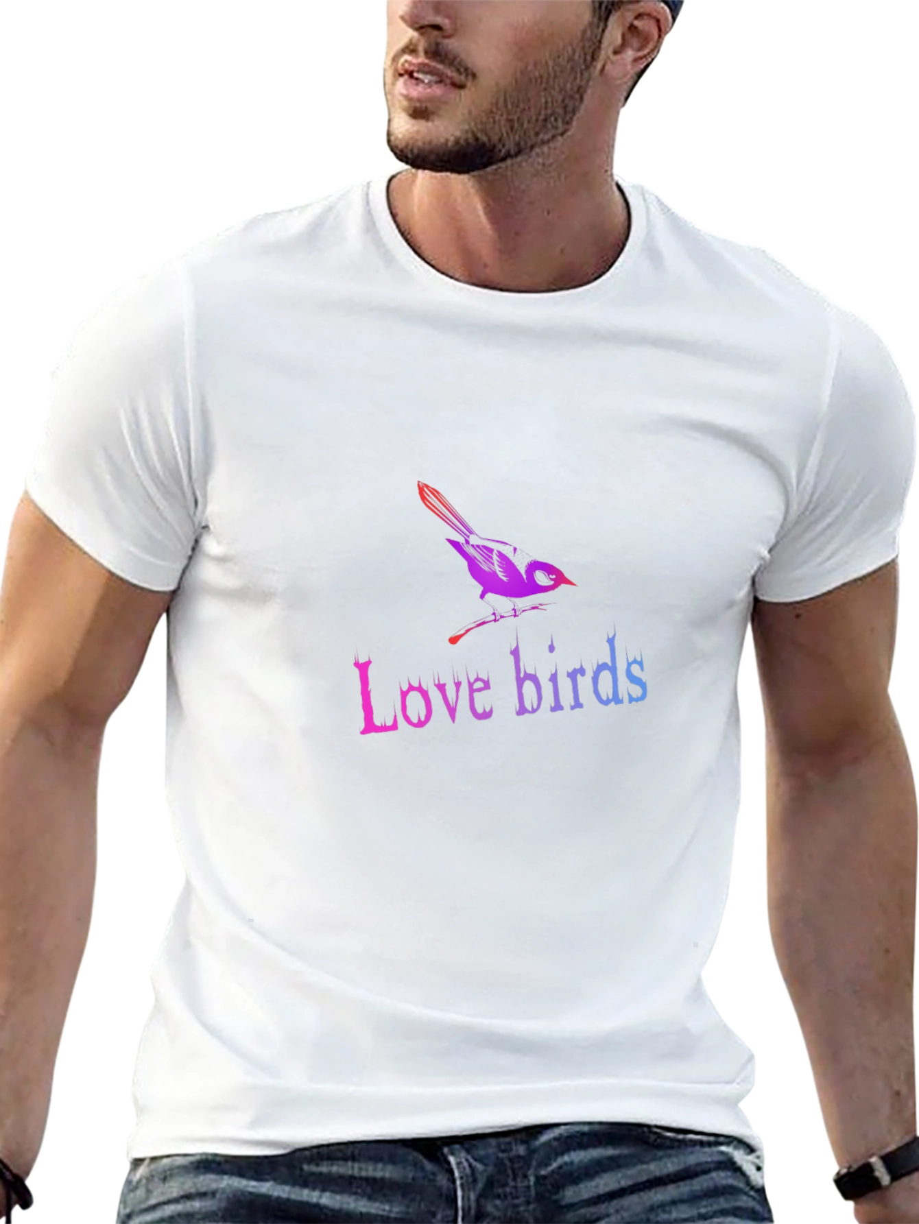 Love Birds Graphic T-Shirt - Trendy Casual Tee