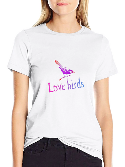 Love Birds Graphic T-Shirt - Trendy Casual Tee
