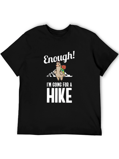 Enough! Llama Hiking Graphic Tee - Black