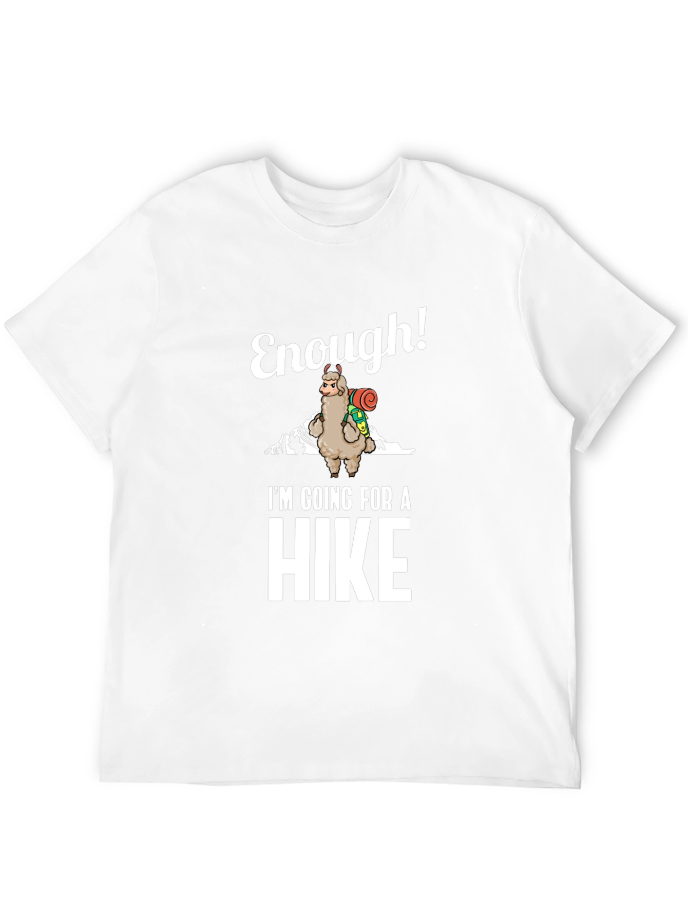Enough! Llama Hiking Graphic Tee - Black