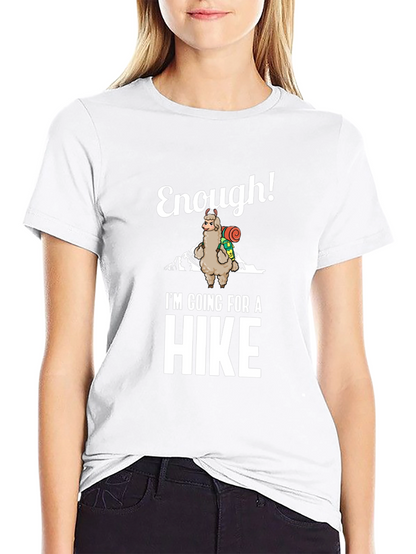Enough! Llama Hiking Graphic Tee - Black