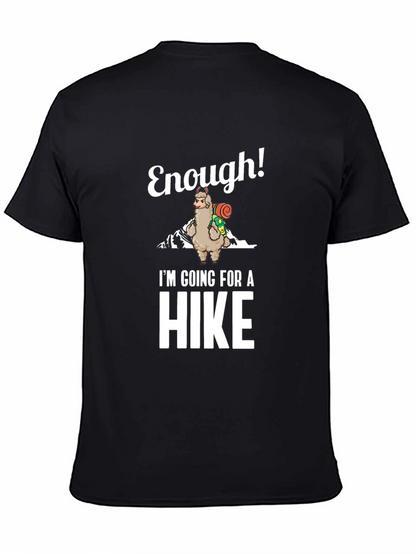 Enough! Llama Hiking Graphic Tee - Black