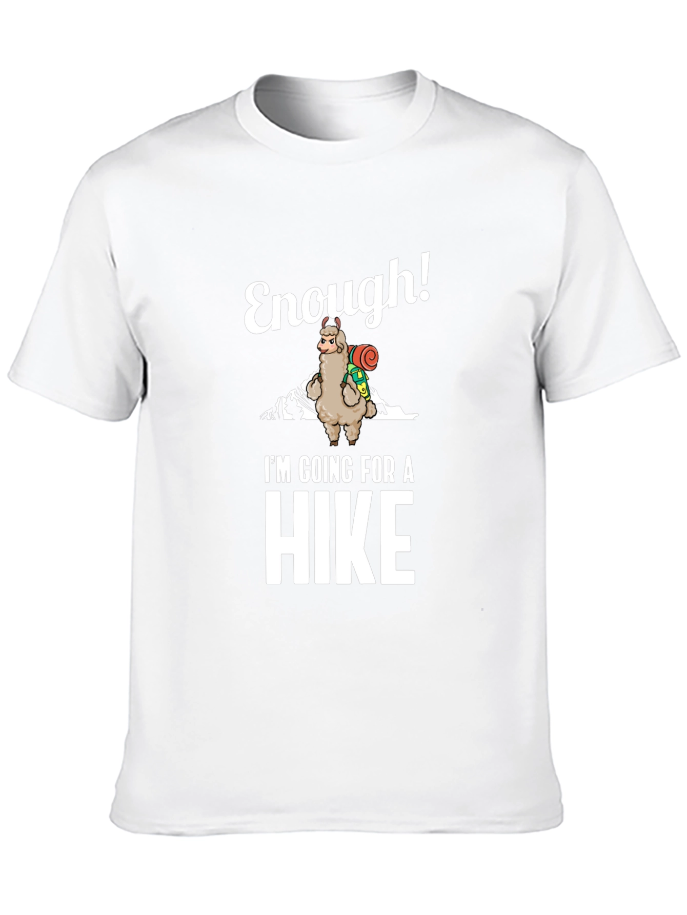 Enough! Llama Hiking Graphic Tee - Black