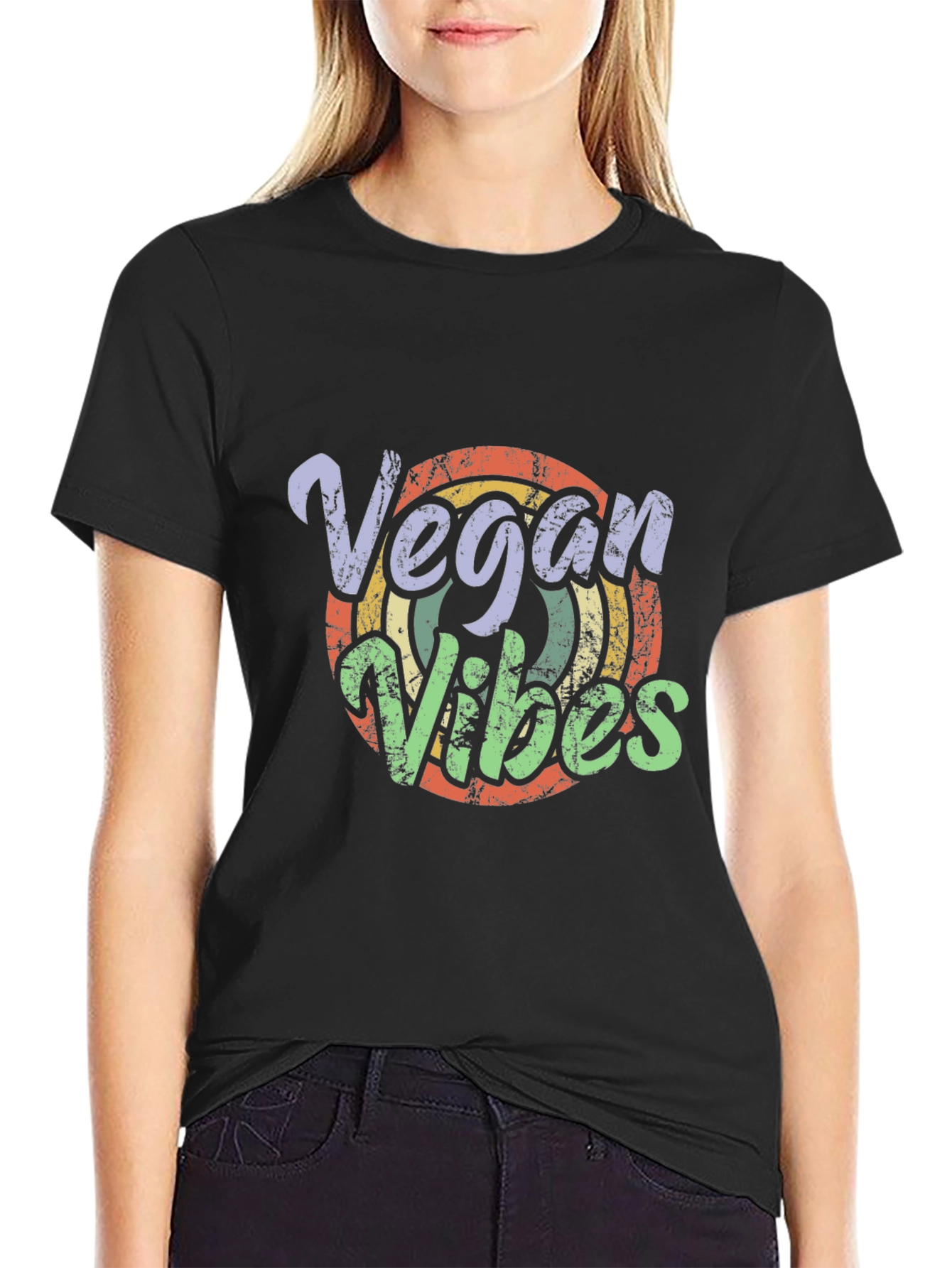 Vegan Vibes Retro T-Shirt
