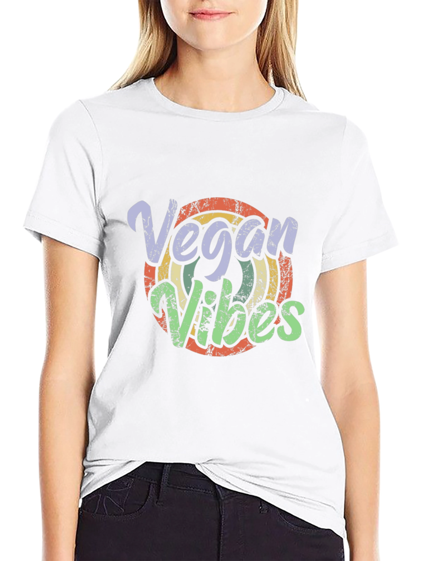 Vegan Vibes Retro T-Shirt