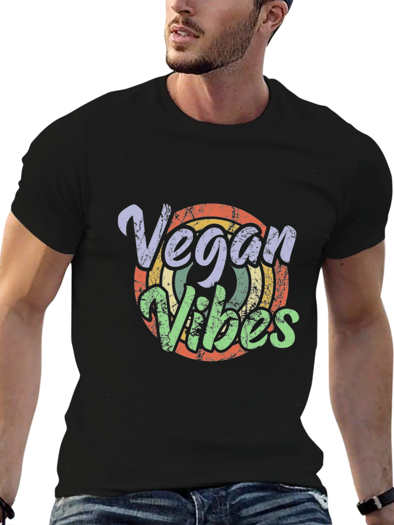 Vegan Vibes Retro T-Shirt