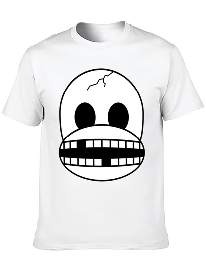 Cracked Skull Graphic Tee - Novelty Design