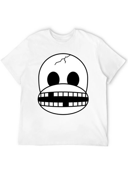 Cracked Skull Graphic Tee - Novelty Design