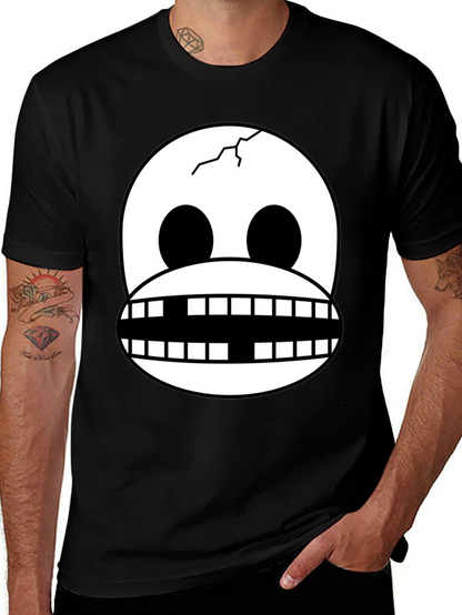 Cracked Skull Graphic Tee - Novelty Design