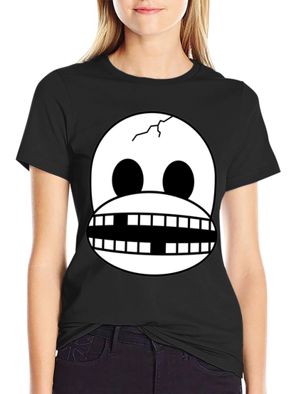 Cracked Skull Graphic Tee - Novelty Design