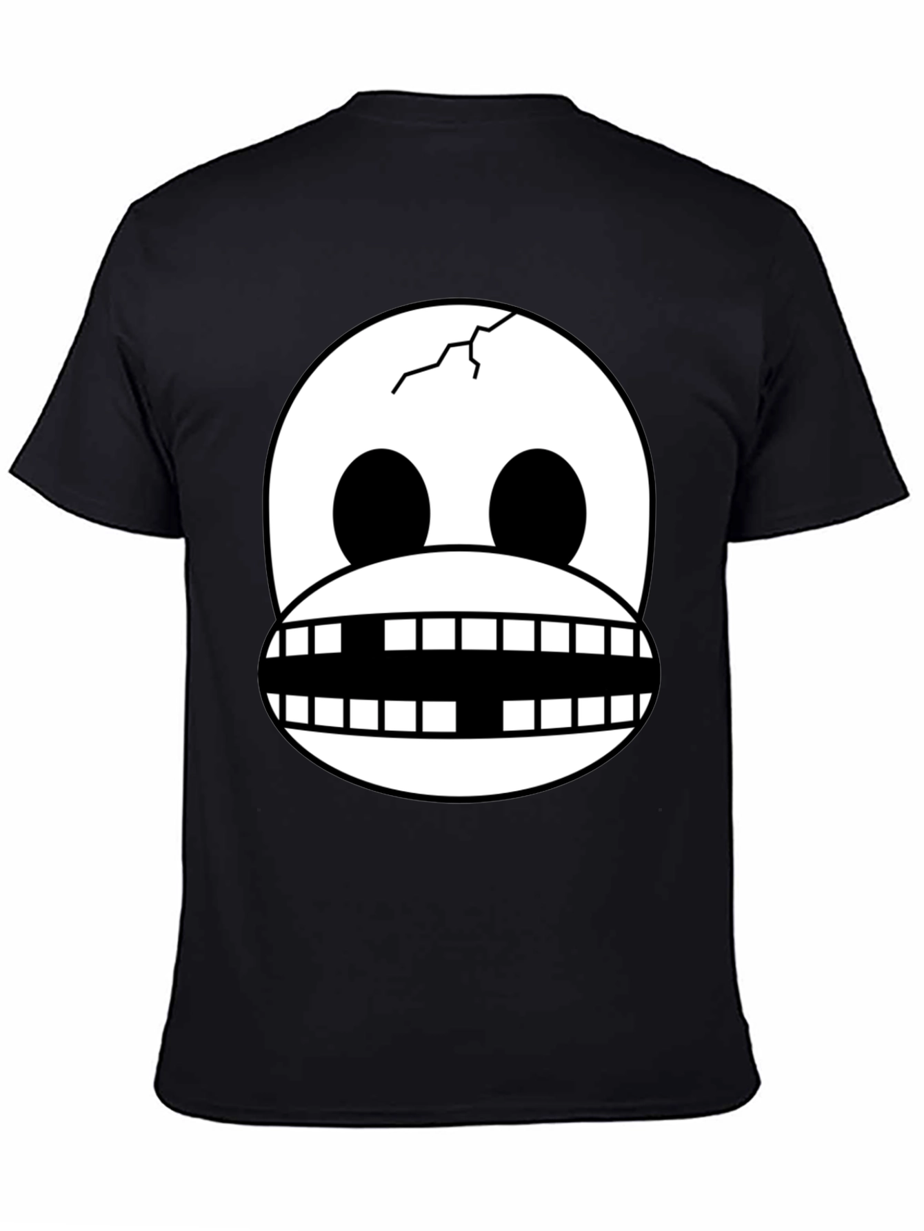 Cracked Skull Graphic Tee - Novelty Design
