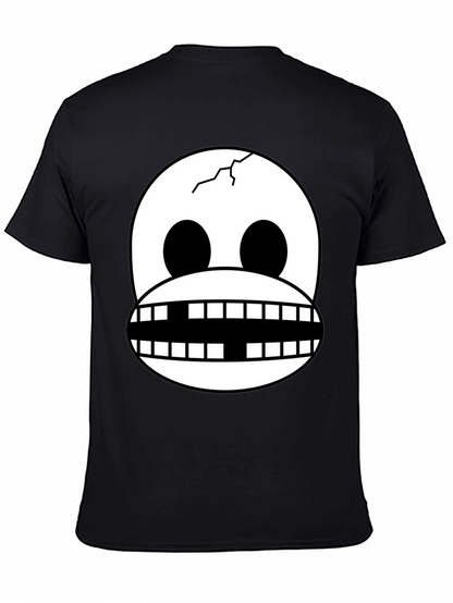 Cracked Skull Graphic Tee - Novelty Design