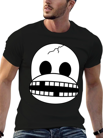 Cracked Skull Graphic Tee - Novelty Design