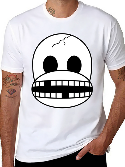 Cracked Skull Graphic Tee - Novelty Design