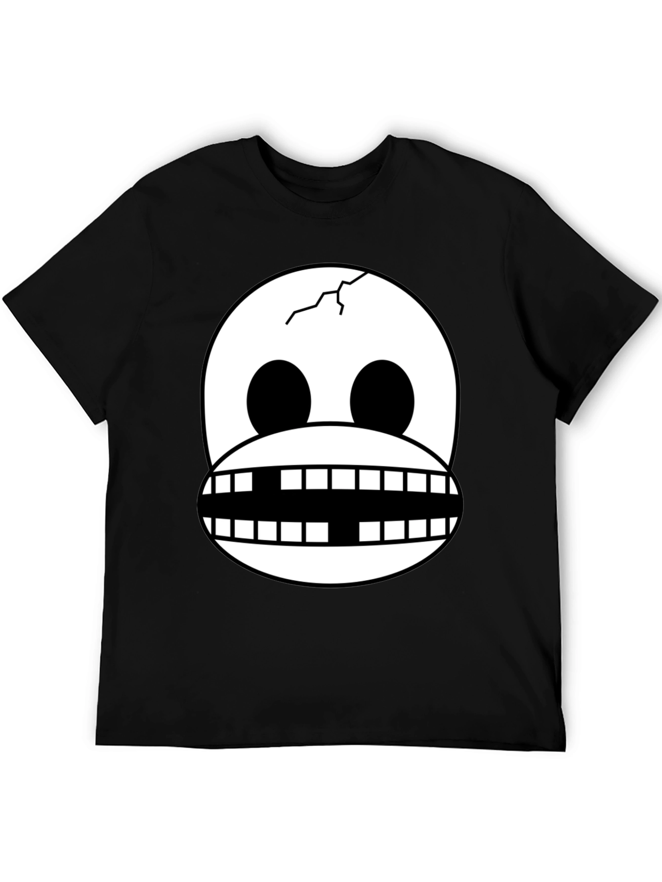 Cracked Skull Graphic Tee - Novelty Design