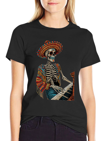 Day of the Dead Skeleton Pianist T-Shirt