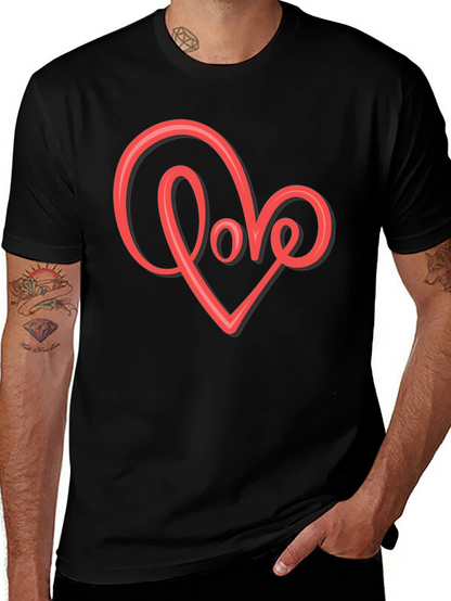 Love Heart Graphic T-Shirt - Stylish Black Tee