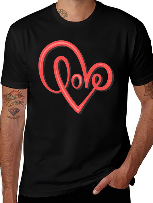 Love Heart Graphic T-Shirt - Stylish Black Tee