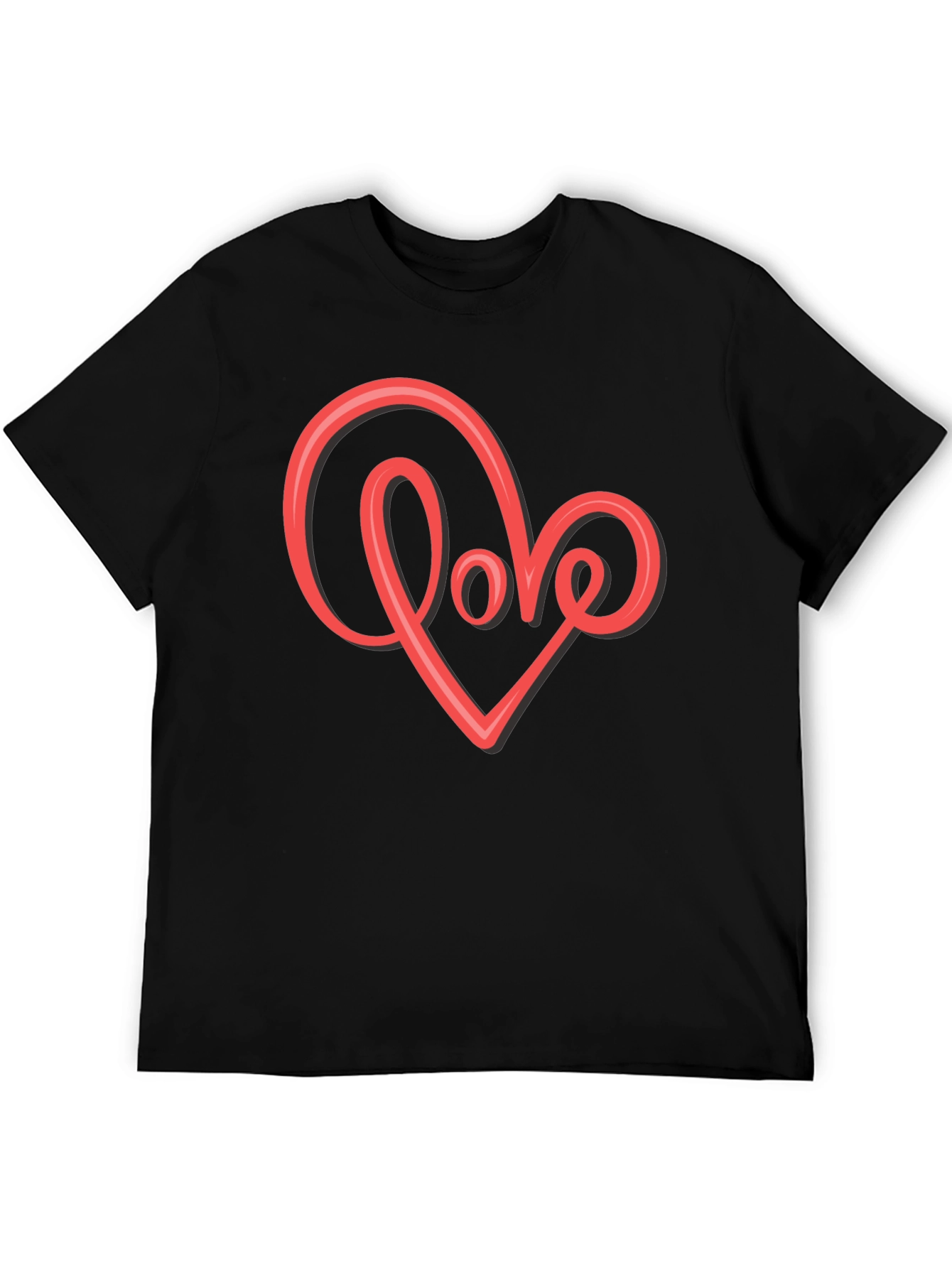 Love Heart Graphic T-Shirt - Stylish Black Tee