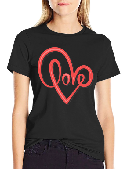 Love Heart Graphic T-Shirt - Stylish Black Tee