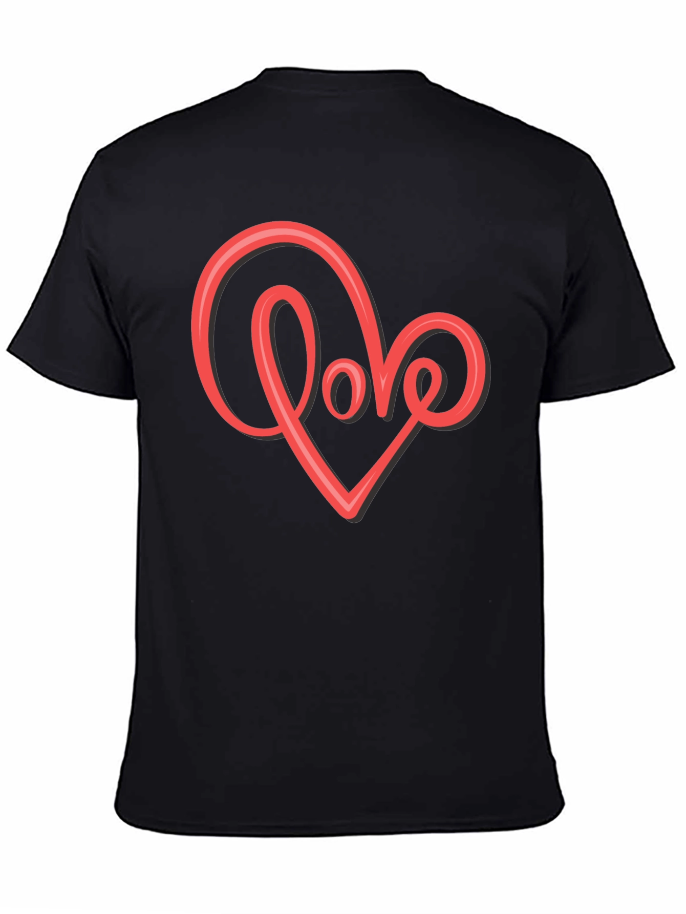 Love Heart Graphic T-Shirt - Stylish Black Tee