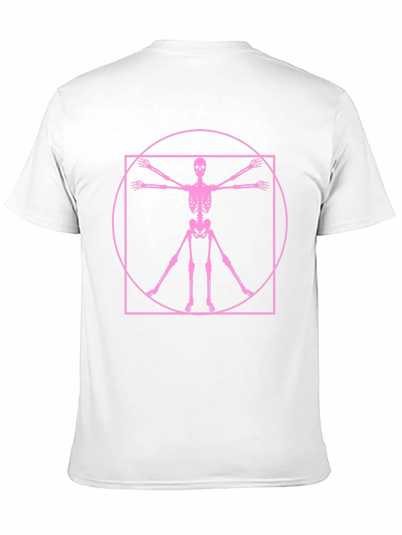 Skeleton Vitruvian Man Graphic Tee - Black Cotton Shirt