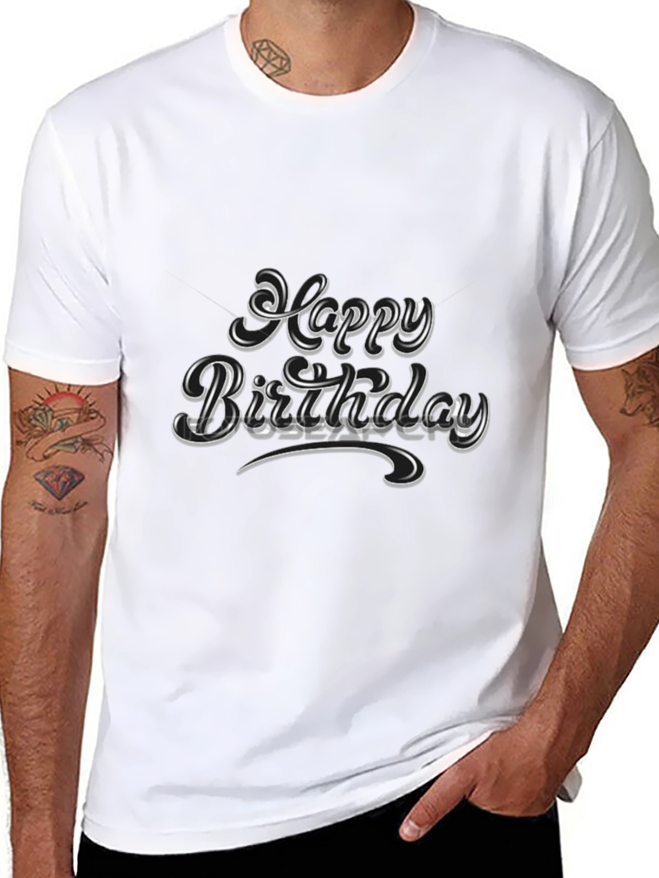 Happy Birthday Black Graphic Tee