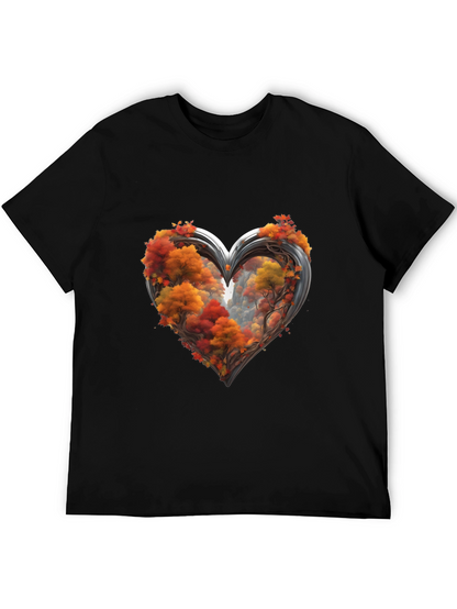 Autumn Heart Tee - Nature Lovers Graphic T-Shirt