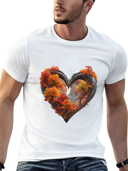 Autumn Heart Tee - Nature Lovers Graphic T-Shirt