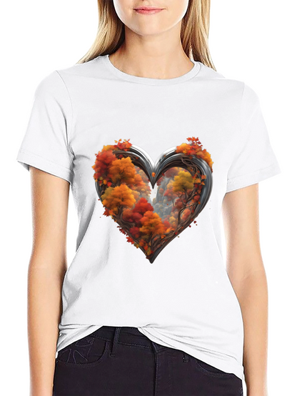Autumn Heart Tee - Nature Lovers Graphic T-Shirt
