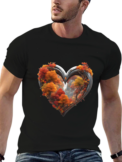 Autumn Heart Tee - Nature Lovers Graphic T-Shirt