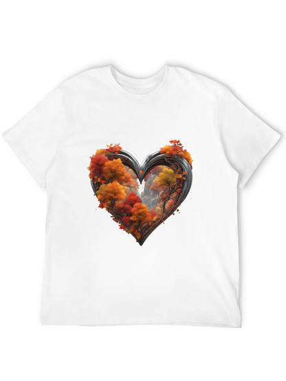 Autumn Heart Tee - Nature Lovers Graphic T-Shirt