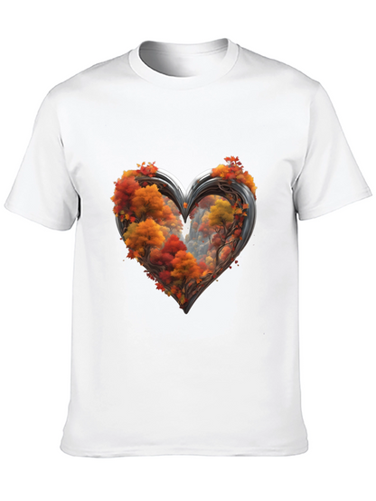 Autumn Heart Tee - Nature Lovers Graphic T-Shirt
