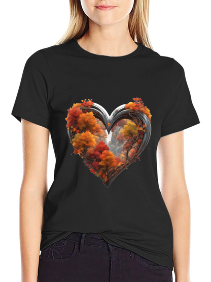 Autumn Heart Tee - Nature Lovers Graphic T-Shirt