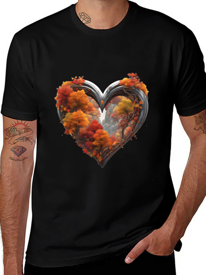 Autumn Heart Tee - Nature Lovers Graphic T-Shirt