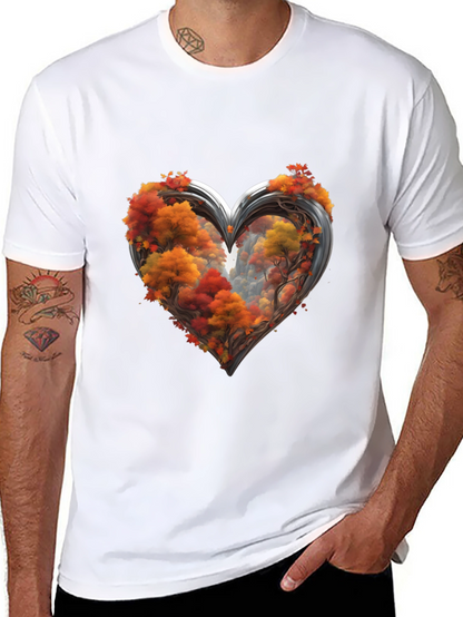 Autumn Heart Tee - Nature Lovers Graphic T-Shirt