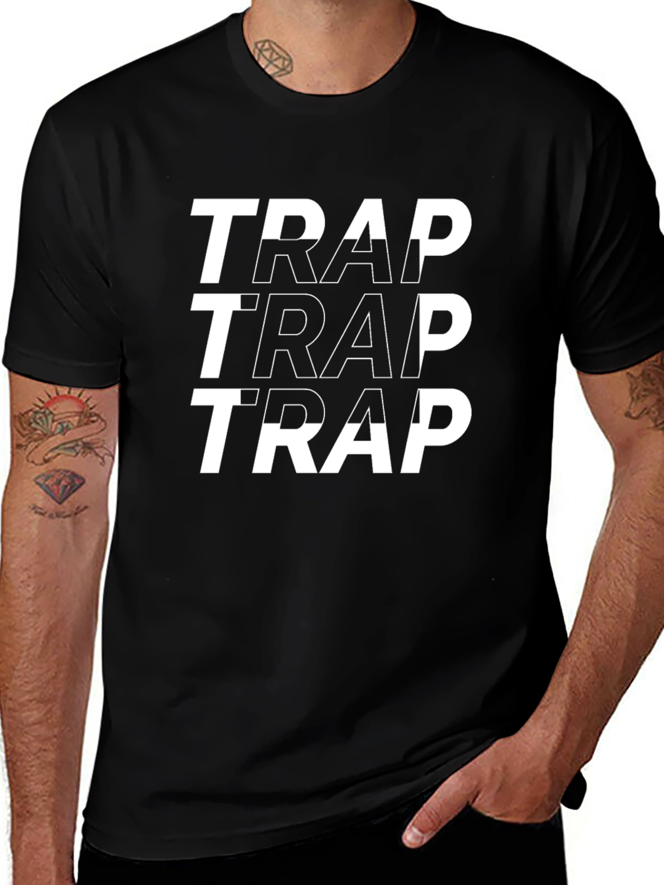 Trap Graphic Print Tee - Black