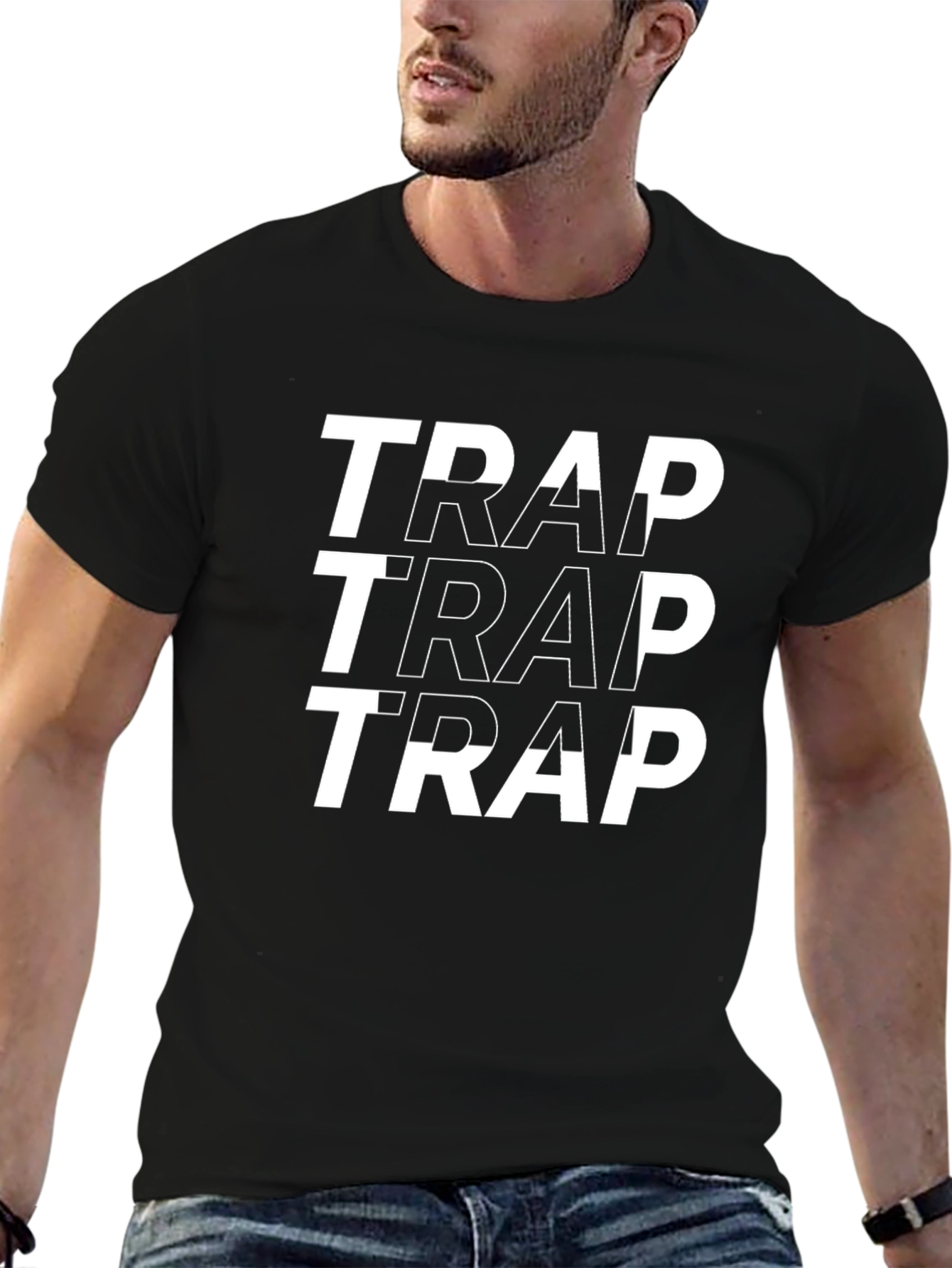 Trap Graphic Print Tee - Black