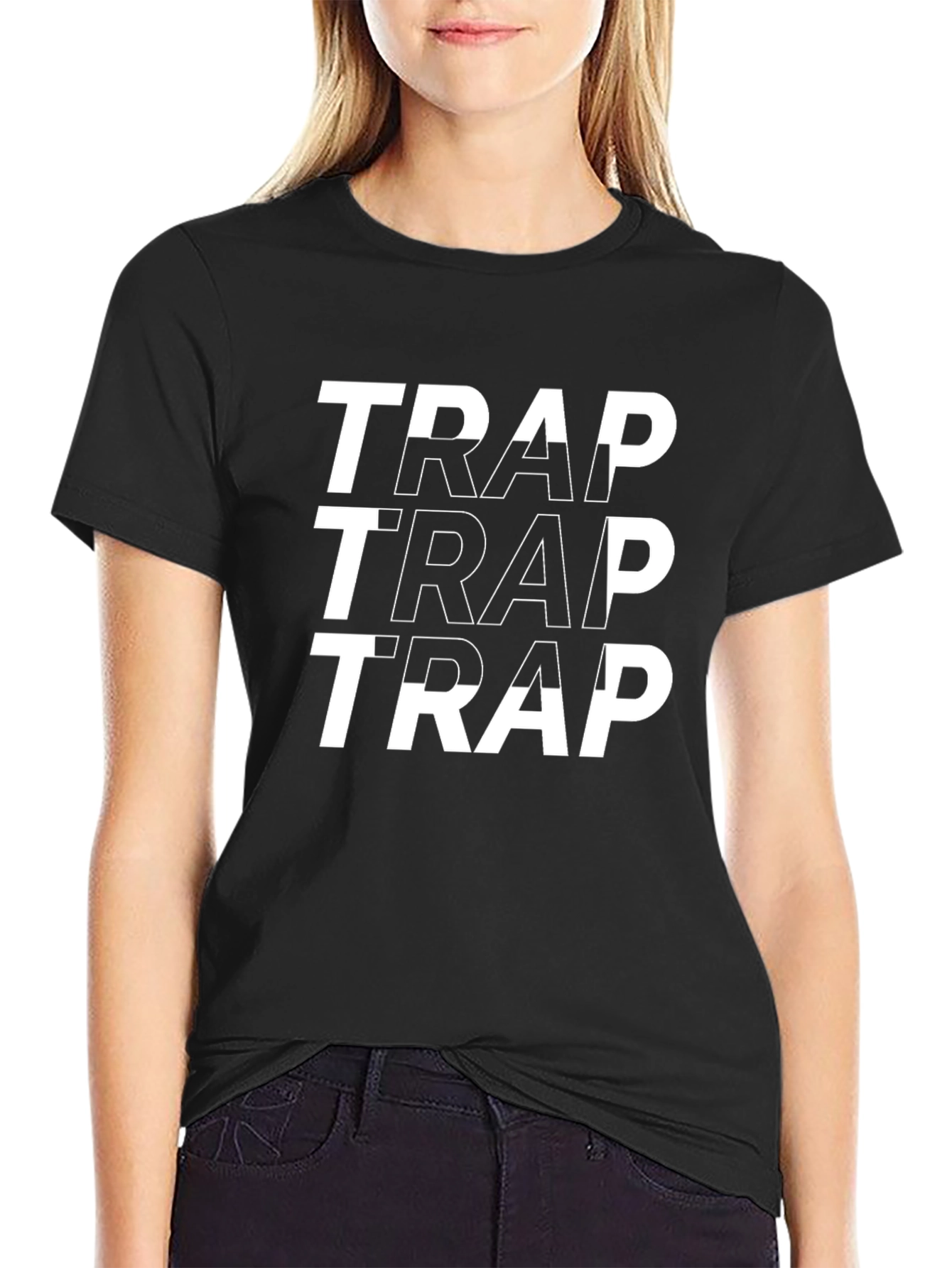 Trap Graphic Print Tee - Black