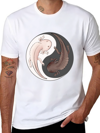 Yin Yang Axolotl Graphic T-Shirt - Harmony & Balance