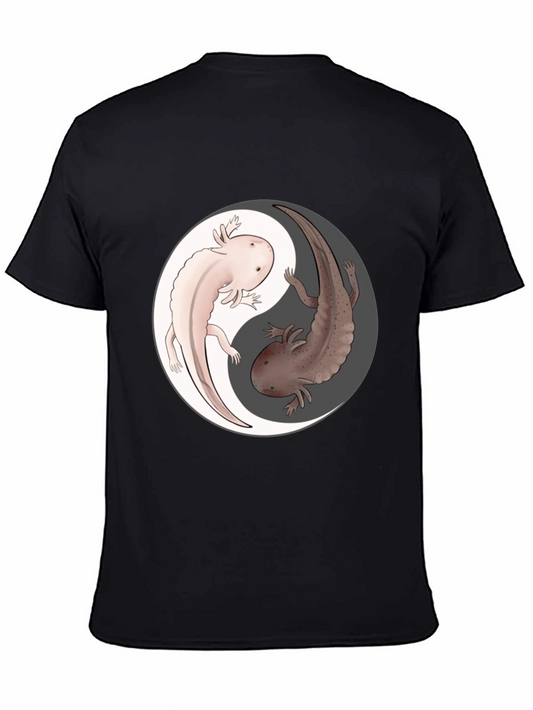 Yin Yang Axolotl Graphic T-Shirt - Harmony & Balance
