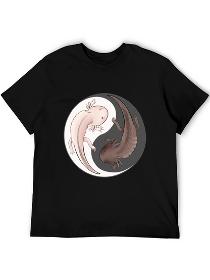 Yin Yang Axolotl Graphic T-Shirt - Harmony & Balance