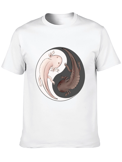 Yin Yang Axolotl Graphic T-Shirt - Harmony & Balance