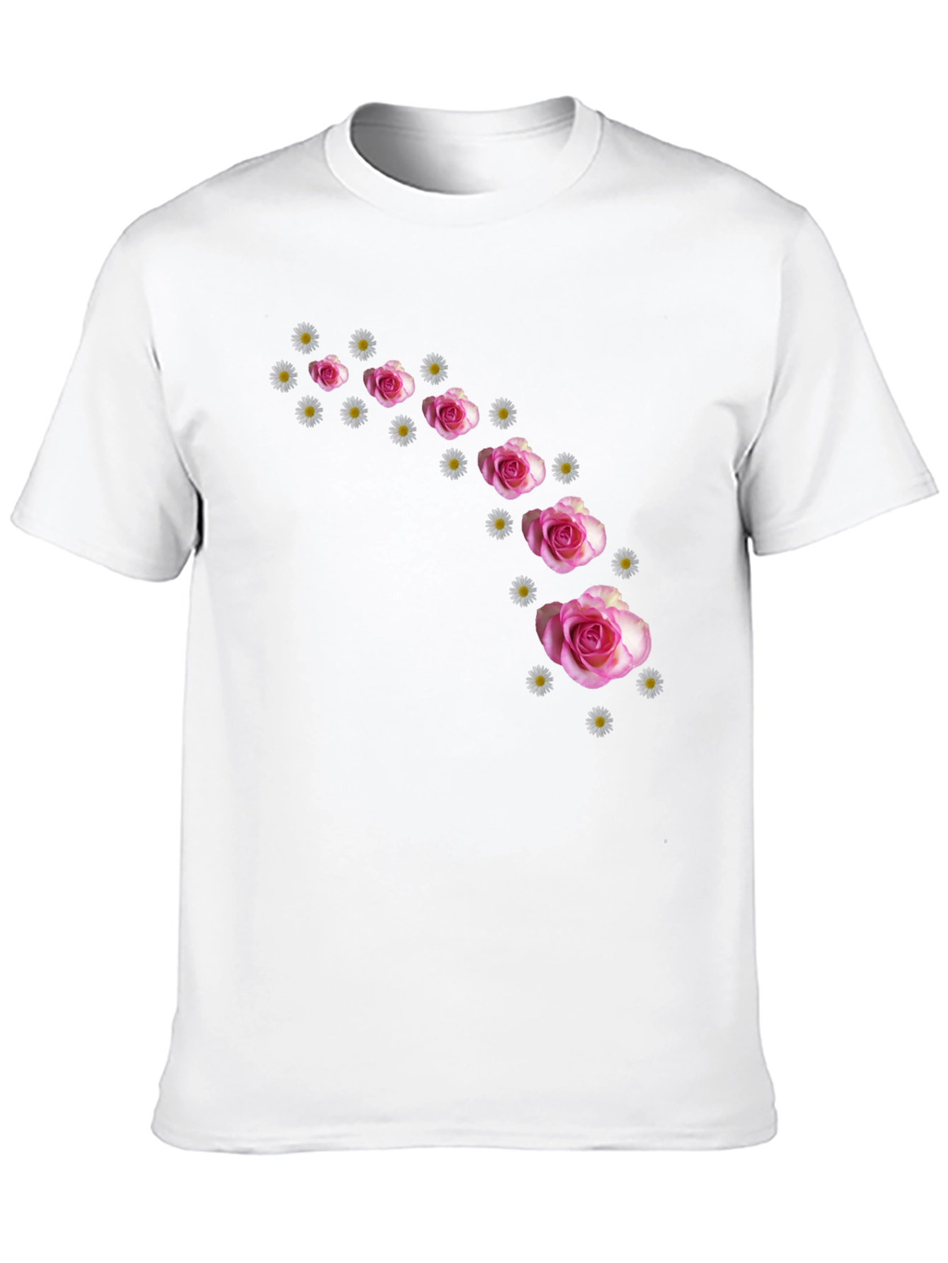 Floral Cascade Black T-Shirt