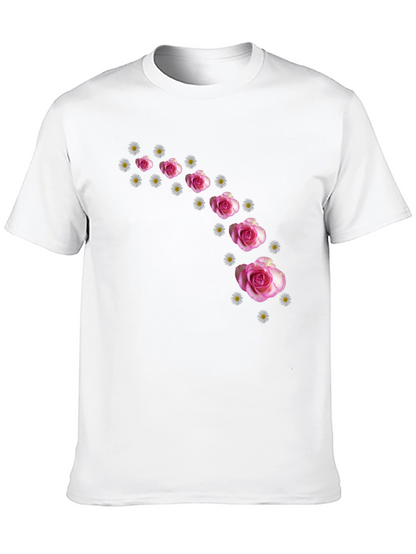 Floral Cascade Black T-Shirt