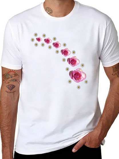Floral Cascade Black T-Shirt
