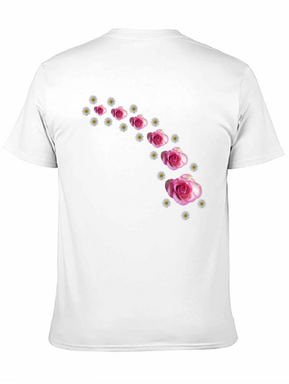 Floral Cascade Black T-Shirt
