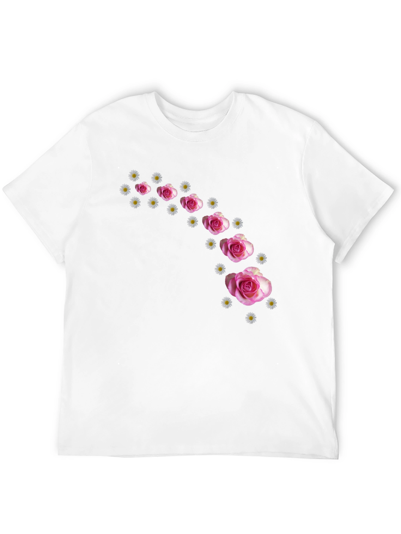 Floral Cascade Black T-Shirt