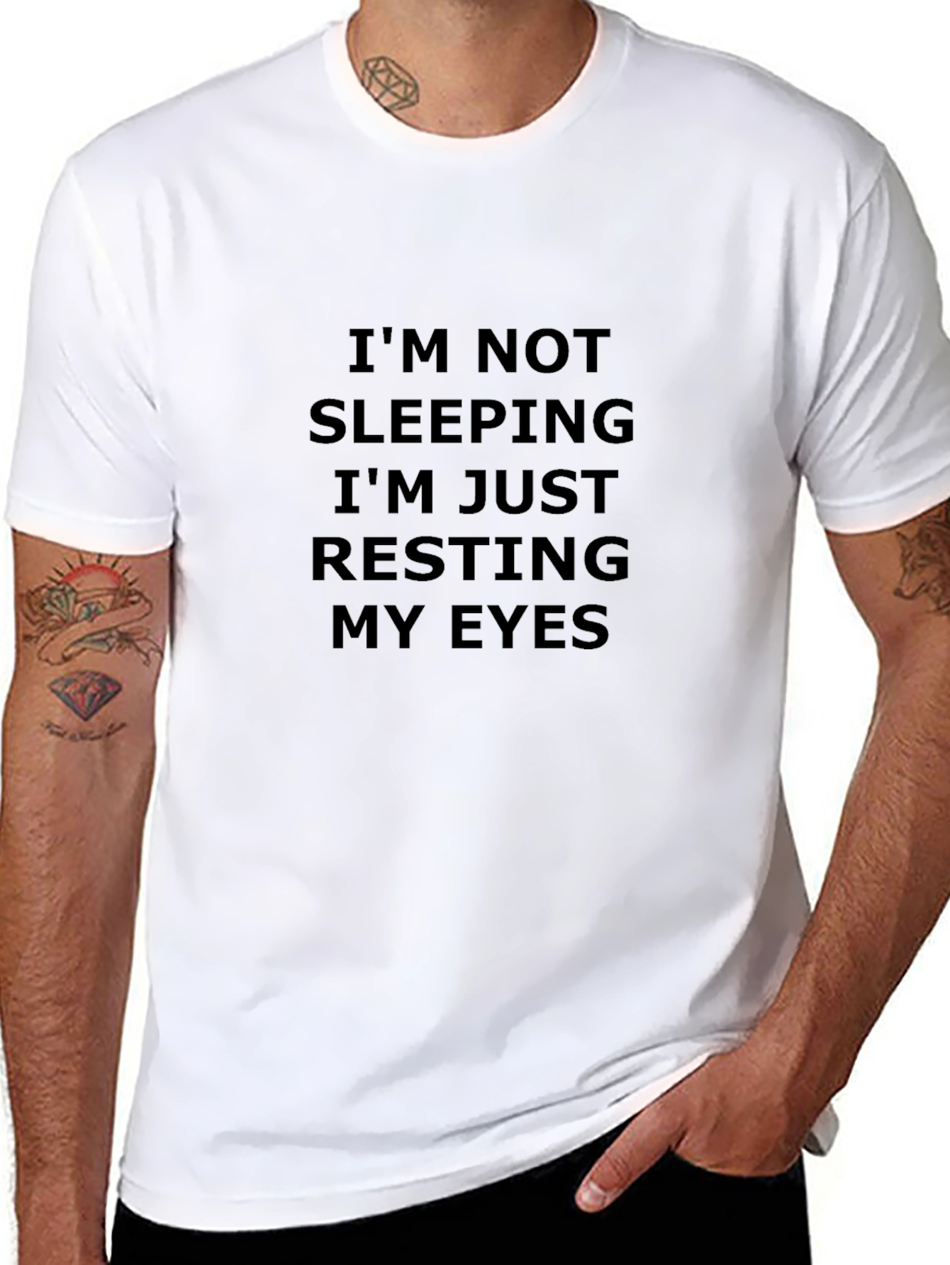 Funny Resting My Eyes Black T-Shirt